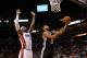 MIAMI, FL - NOVEMBER 29: LeBron James #6 of the Miami Heat chases down Patrick Mills #8 of the San Antonio Spurs during a game at American Airlines Arena on November 29, 2012 in Miami, Florida. (Photo by Mike Ehrmann/Getty Images)