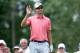 DUBLIN, OH - JUNE 02: Adam Scott of Australia waves to the crowd before hitting his tee shot on the par 4 1st Hole during the final round of the Memorial Tournament presented by Nationwide Insurance at Muirfield Village Golf Club on June 2, 2013 in Dublin, Ohio. (Photo by Andy Lyons/Getty Images)