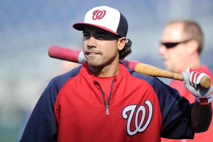 Washington Nationals third baseman Anthony Rendon (6) reacts to