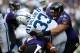 BALTIMORE, MD - JANUARY 06: Haloti Ngata #92 of the Baltimore Ravens tackles Vick Ballard #33 of the Indianapolis Colts during the AFC Wild Card Playoff Game at M&T Bank Stadium on January 6, 2013 in Baltimore, Maryland. (Photo by Patrick Smith/Getty Images)
