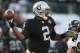 OAKLAND, CA - JANUARY 03: JaMarcus Russell #2 of the Oakland Raiders in action against the Baltimore Ravens during an NFL game at Oakland-Alameda County Coliseum on January 3, 2010 in Oakland, California. (Photo by Jed Jacobsohn/Getty Images)