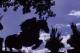 7 Sep 2000: A silhouette view of a horse and rider jumping the fence during the Spruce Meadows Masters at Spruce Meadows in Calgary, Canada.Mandatory Credit: Craig Klem /Allsport