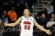 Mar 24, 2013; Kansas City, MO, USA; Mississippi Rebels guard Marshall Henderson (22) reacts to a call in the second half of the game against the La Salle Explorers during the third round of the NCAA basketball tournament at the Sprint Center. La Salle wo 76-74. Mandatory Credit: Denny Medley-USA TODAY Sports