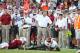 PALO ALTO, CA - OCTOBER 27: A dejected Mike Leach head coach of the Washington State Cougars looks on as his receiver falls short of the first down marker during a game against the Stanford Cardinal at Stanford Stadium on October 27, 2012 in Palo Alto, California. (Photo by Tony Medina/Getty Images)
