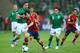 GDANSK, POLAND - JUNE 14: David Silva (L) of Spain pulls away from Stephen Ward of Ireland during the UEFA EURO 2012 group C match between Spain and Ireland at The Municipal Stadium on June 14, 2012 in Gdansk, Poland. (Photo by Michael Steele/Getty Images)