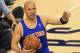 May 14, 2013; Indianapolis, IN, USA; New York Knicks point guard Jason Kidd (5) set to pass the ball in game four of the second round of the 2013 NBA Playoffs at Bankers Life Fieldhouse. Mandatory Credit: Pat Lovell-USA TODAY Sports