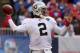 EAST RUTHERFORD, NJ - OCTOBER 11: JaMarcus Russell #2 of the Oakland Raiders throws a pass against the New York Giants on October 11, 2009 at Giants Stadium in East Rutherford, New Jersey. (Photo by Jim McIsaac/Getty Images)