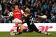 MANCHESTER, ENGLAND - OCTOBER 24: Nicklas Bendtner of Arsenal scores the third goal past Joe Hart of City during the Barclays Premier League match between Manchester City and Arsenal at City of Manchester Stadium on October 24, 2010 in Manchester, England. (Photo by Richard Heathcote/Getty Images)