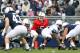 Apr 20, 2013; University Park, PA, USA; Penn State Nittany Lions quarterback Tyler Ferguson (5) looks down the line of scrimmage in the first quarter of the Blue White spring game at Beaver Stadium. Mandatory Credit: Matthew O'Haren-USA TODAY Sports