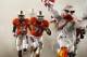 Oct 27, 2011; Miami Gardens, FL, USA; Miami Hurricanes mascot Sebastian the Ibis leads defensive lineman Anthony Chickillo (71) and defensive back Mike Williams (41) on to the field for a game against the Virginia Cavaliers at Sun Life Stadium. Mandatory Credit: Robert Mayer-USA TODAY Sports