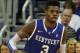 February 12, 2013; Gainesville, FL, USA; Kentucky Wildcats forward Nerlens Noel (3) against the Florida Gators during the first half at the Stephen C. O'Connell Center. Mandatory USA TODAY Sports