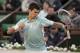 May 28, 2013; Paris, France; Novak Djokovic (SRB) reacts during his match against David Goffin (BEL) on day three of the 2013 French Open at Roland Garros. Mandatory Credit: Susan Mullane-USA TODAY Sports