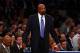 NEW YORK, NY - MAY 16: Head Coach Mike Woodson of the New York Knicks looks on against the Indiana Pacers during Game Five of the Eastern Conference Semifinals of the 2013 NBA Playoffs at Madison Square Garden on May 16, 2013 in New York City. NOTE TO USER: User expressly acknowledges and agrees that, by downloading and or using this photograph, User is consenting to the terms and conditions of the Getty Images License Agreement. (Photo by Elsa/Getty Images)