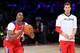 HOUSTON, TX - FEBRUARY 17: Dwight Howard #12 of the Los Angeles Lakers and Blake Griffin #32 of the Los Angeles Clippers and the Western Conference warm up before the 2013 NBA All-Star game at the Toyota Center on February 17, 2013 in Houston, Texas. NOTE TO USER: User expressly acknowledges and agrees that, by downloading and or using this photograph, User is consenting to the terms and conditions of the Getty Images License Agreement. (Photo by Ronald Martinez/Getty Images)