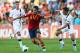 NETANYA, ISRAEL - JUNE 15: Isco (C) of Spain is challenged by Omar Elabdellaoui (R) and Markus Henriksen of Norway during the UEFA European U21 Championship Semi Final match between Spain and Norway at Netanya Stadium on June 15, 2013 in Netanya, Israel. (Photo by Alex Grimm/Getty Images)