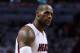 MIAMI, FL - JUNE 18: LeBron James #6 of the Miami Heat reacts in the fourth quarter while taking on the San Antonio Spurs during Game Six of the 2013 NBA Finals at AmericanAirlines Arena on June 18, 2013 in Miami, Florida. NOTE TO USER: User expressly acknowledges and agrees that, by downloading and or using this photograph, User is consenting to the terms and conditions of the Getty Images License Agreement. (Photo by Mike Ehrmann/Getty Images)
