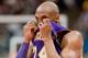 Mar 27, 2013; Minneapolis, MN, USA; Los Angeles Lakers shooting guard Kobe Bryant (24) during the fourth quarter against the Minnesota Timberwolves at Target Center. Lakers won 120-117. Mandatory Credit: Greg Smith-USA TODAY Sports