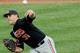 Jun 19, 2013; Omaha, NE, USA; Oregon State Beavers pitcher Matt Boyd (31) throws against the Indiana Hoosiers during the College World Series at TD Ameritrade Park. Mandatory Credit: Bruce Thorson-USA TODAY Sports