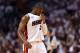 MIAMI, FL - JUNE 18: Dwyane Wade #3 of the Miami Heat reacts while taking on the San Antonio Spurs in the first half during Game Six of the 2013 NBA Finals at AmericanAirlines Arena on June 18, 2013 in Miami, Florida. NOTE TO USER: User expressly acknowledges and agrees that, by downloading and or using this photograph, User is consenting to the terms and conditions of the Getty Images License Agreement. (Photo by Mike Ehrmann/Getty Images)
