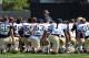 Aug. 19, 2011; South Bend, IN, USA; Notre Dame Fighting Irish head coach Brian Kelly talks with his players after practice at the LaBar Practice Complex. Mandatory Credit: Matt Cashore-USA TODAY Sports
