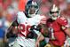 Oct 14, 2012; San Francisco, CA, USA; New York Giants safety Antrel Rolle (26) heads up field on an interception return in the third quarter against the San Francisco 49ers at Candlestick Park. Mandatory Credit: Kirby Lee/Image of Sport-USA TODAY Sports