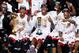 MIAMI, FL - JUNE 20: Dwyane Wade #3, LeBron James #6, Chris Bosh #1 and Norris Cole #30 of the Miami Heat celebrate after defeating the San Antonio Spurs 95-88 to win Game Seven of the 2013 NBA Finals at AmericanAirlines Arena on June 20, 2013 in Miami, Florida. NOTE TO USER: User expressly acknowledges and agrees that, by downloading and or using this photograph, User is consenting to the terms and conditions of the Getty Images License Agreement. (Photo by Kevin C. Cox/Getty Images)