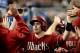 LOS ANGELES, CA - MAY 08: Paul Goldschmidt #44 of the Arizona Diamondbacks celebrates with teammates in the dugout after hitting a two run home run in the sixth inning against the Los Angeles Dodgers at Dodger Stadium on May 8, 2013 in Los Angeles, California. (Photo by Stephen Dunn/Getty Images)