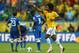 SALVADOR, BRAZIL - JUNE 22: Dante of Brazil celebrates scoring their first goal during the FIFA Confederations Cup Brazil 2013 Group A match between Italy and Brazil at Estadio Octavio Mangabeira (Arena Fonte Nova Salvador) on June 22, 2013 in Salvador, Brazil. (Photo by Clive Rose/Getty Images)