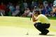 CROMWELL, CT- JUNE 22: Bubba Watson lines up his putt on the 5th green during the third round of the 2013 Travelers Championship at TPC River Highlands on June 22, 2012 in Cromwell, Connecticut. (Photo by Jared Wickerham/Getty Images)