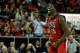 LAS VEGAS, NV - MARCH 15: Anthony Bennett #15 of the UNLV Rebels celebrates after scoring against the Colorado State Rams during the first half of a semifinal game of the Reese's Mountain West Conference Basketball tournament at the Thomas & Mack Center on March 15, 2013 in Las Vegas, Nevada. (Photo by Jeff Bottari/Getty Images)