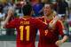 FORTALEZA, BRAZIL - JUNE 23: Fernando Torres of Spain celebrates with Pedro (11) as he scores their second goal during the FIFA Confederations Cup Brazil 2013 Group B match between Nigeria and Spain at Castelao on June 23, 2013 in Fortaleza, Brazil. (Photo by Robert Cianflone/Getty Images)