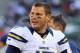 Dec 23, 2012; East Rutherford, NJ, USA; San Diego Chargers quarterback Philip Rivers (17) during the first half of their game against the New York Jets at Metlife Stadium. Mandatory Credit: Ed Mulholland-USA TODAY Sports