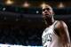 BOSTON, MA - APRIL 28: Kevin Garnett #5 of the Boston Celtics reacts following their overtime win against the New York Knicks during Game Four of the Eastern Conference Quarterfinals of the 2013 NBA Playoffs on April 28, 2013 at TD Garden in Boston, Massachusetts. NOTE TO USER: User expressly acknowledges and agrees that, by downloading and or using this photograph, User is consenting to the terms and conditions of the Getty Images License Agreement. (Photo by Jared Wickerham/Getty Images)