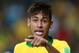BELO HORIZONTE, BRAZIL - JUNE 26: Neymar of Brazil gestures during the FIFA Confederations Cup Brazil 2013 Semi Final match between Brazil and Uruguay at Governador Magalhaes Pinto Estadio Mineirao on June 26, 2013 in Belo Horizonte, Brazil. (Photo by Scott Heavey/Getty Images)