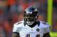 Jan 12, 2013; Denver, CO, USA; Baltimore Ravens fullback Vonta Leach (44) against the Denver Broncos during the AFC divisional round playoff game at Sports Authority Field. Mandatory Credit: Mark J. Rebilas-USA TODAY Sports
