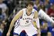 KANSAS CITY, MO - MARCH 22: Jeff Withey #5 of the Kansas Jayhawks defends against the Western Kentucky Hilltoppers during the second round of the 2013 NCAA Men's Basketball Tournament at the Sprint Center on March 24, 2013 in Kansas City, Missouri. (Photo by Ed Zurga/Getty Images)