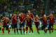 FORTALEZA, BRAZIL - JUNE 27: Sergio Ramos of Spain and his team-mates celebrate after Jesus Navas scored the winning penalty in a shootout during the FIFA Confederations Cup Brazil 2013 Semi Final match between Spain and Italy at Castelao on June 27, 2013 in Fortaleza, Brazil. (Photo by Robert Cianflone/Getty Images)