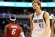 Dec 25, 2011; Dallas, TX, USA; Dallas Mavericks power forward Dirk Nowitzki (41) reacts after being called for fouling Miami Heat small forward LeBron James (6) during the fourth quarter at the American Airlines Center. The Heat defeated the Mavericks 105-94. Mandatory Credit: Jerome Miron-USA TODAY Sports