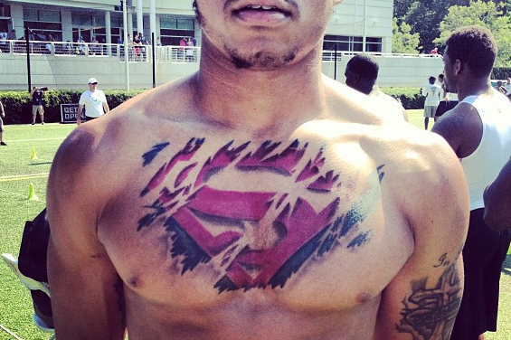 Star Recruit Jalen Tabor Dominates Tattoo Game with Slick Superman Ink |  News, Scores, Highlights, Stats, and Rumors | Bleacher Report