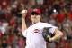 CINCINNATI, OH - JULY 2: Homer Bailey #34 of the Cincinnati Reds pitches the ninth inning on his way to throwing a no-hitter against the San Francisco Giants at Great American Ball Park on July 2, 2013 in Cincinnati, Ohio. The Reds won 3-0. (Photo by Joe Robbins/Getty Images)
