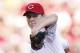 CINCINNATI, OH - JULY 2: Homer Bailey #34 of the Cincinnati Reds pitches against the San Francisco Giants during the game at Great American Ball Park on July 2, 2013 in Cincinnati, Ohio. (Photo by Joe Robbins/Getty Images)