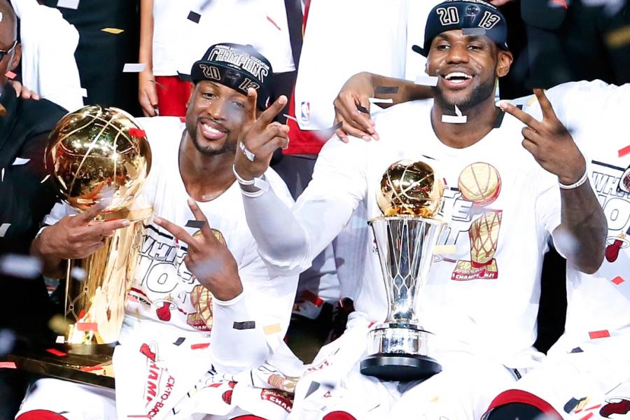 Miami Heat top San Antonio Spurs, repeat as NBA champs  Lebron james miami  heat, Lebron james dwyane wade, Miami heat basketball