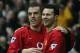 MANCHESTER - JANUARY 26: Ryan Giggs of Man Utd celebrates with Phil Neville after scoring the first goal during the Manchester United v West Ham FA Cup fourth round match at Old Trafford on January 26, 2003 in Manchester, England. (Photo by Alex Livesey/Getty Images)