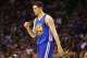 SAN ANTONIO, TX - MAY 08: Klay Thompson #11 of the Golden State Warriors pumps his fist during Game Two of the Western Conference Semifinals of the 2013 NBA Playoffs at AT&T Center on May 8, 2013 in San Antonio, Texas. NOTE TO USER: User expressly acknowledges and agrees that, by downloading and or using this photograph, User is consenting to the terms and conditions of the Getty Images License Agreement. (Photo by Ronald Martinez/Getty Images)