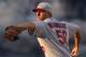 Adam Wainwright throws a pitch in a game against the Angels on July 4.