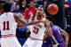 DAYTON, OH - MARCH 22: Yogi Ferrell #11 of the Indiana Hoosiers passes to Jeremy Hollowell #33 against the James Madison Dukes in the first half during the second round of the 2013 NCAA Men's Basketball Tournament at UD Arena on March 22, 2013 in Dayton, Ohio. (Photo by Joe Robbins/Getty Images)