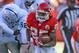 KANSAS CITY, MO - JANUARY 02: Running back Jamaal Charles #25 of the Kansas City Chiefs runs down field in a game against the Oakland Raiders at Arrowhead Stadium on January 2, 2011 in Kansas City, Missouri. The Raiders won 31-10 (Photo by Tim Umphrey/Getty Images)