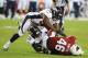 GLENDALE, AZ - AUGUST 30: Alfonso Smith #46 of the Arizona Cardinals is tackled by Danny Trevathan #59 and Nate Irving #56 of the Denver Broncos at University of Phoenix Stadium on August 30, 2012 in Glendale, Arizona. (Photo by Norm Hall/Getty Images)