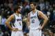 Jan 18, 2012; Minneapolis, MN, USA; Minnesota Timberwolves guard Ricky Rubio (9) talks with forward Kevin Love (42) against the Detroit Pistons at the Target Center. The Timberwolves defeated the Pistons 93-85. Mandatory Credit: Brace Hemmelgarn-USA TODAY Sports