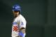 Jul. 9, 2013; Phoenix, AZ, USA: Los Angeles Dodgers outfielder Yasiel Puig against the Arizona Diamondbacks at Chase Field. Mandatory Credit: Mark J. Rebilas-USA TODAY Sports